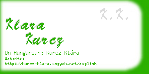 klara kurcz business card