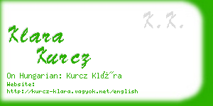 klara kurcz business card